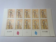 Bloc de 10 timbres N°1667 MONACO neufs coin daté année 1989.
