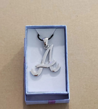 Collana con nome unisex ciondolo lettera A iniziale alfabeto metallo cordino