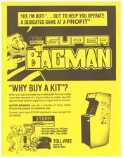 Super Bagman Video Arcade Volantino / Brochure / Pubblicità / Mailer - Difficile da trovare