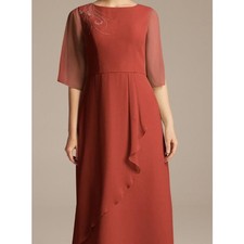 Abito midi AW BRIDAL TG 10 L rosso ruggine Tanya madre della sposa festa formale B166