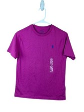 Polo Ralph Lauren camicia rosa medio brillante manica corta girocollo M 10-12 bambini