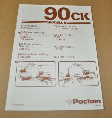 Brochure specifiche escavatore