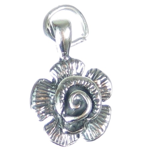 Ciondolo fiore argento - ciondolo,
