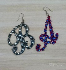 Orecchini in pizzo ricamato Mod. Alfabeto Corsivo