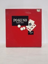 Pokeno Gioco da Tavolo Poker Keno Vintage Scatola Rossa Carte Strategiche Gettoni 