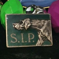 VECCHIA MEDAGLIA DISTINTIVO S.I.P. SEGUGIO CANE SMALTO