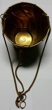 VASO IN OTTONE DORATO VINTAGE CON CATENA PER APPENDERE