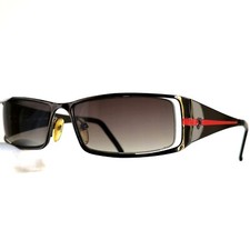 occhiali da sole POLICE V 8150 silver red sunglasses rectangular 90s y2k vintage