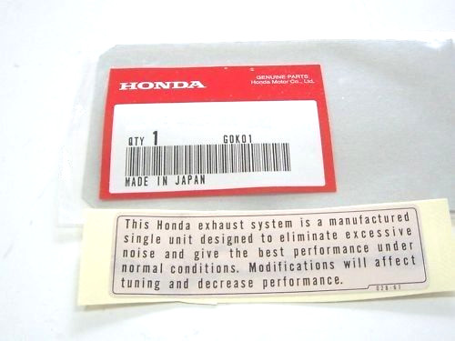 Honda adesivo avvertenza - honda,