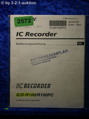 Sony manuale istruzioni icd - sony,