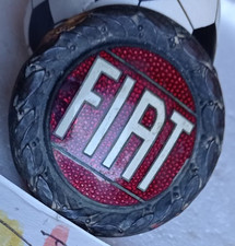 FIAT VECCHIO DISTINTIVO BRONZO E VETRO STEMMA IN BRONZO E VETRO