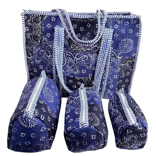 Set tote bag cotone trapuntato