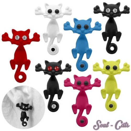 Paio orecchini gatti - 1, di