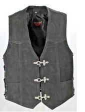 Moto Gilet Nobuk Gilet Pelle Gilet da Biker Custom Gilet Chopper Western Abito