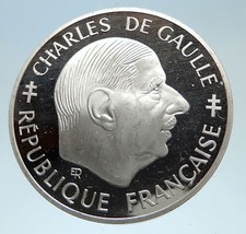 1988 FRANCIA Presidente Charles de Gaulle antica moneta franco argento originale i75340