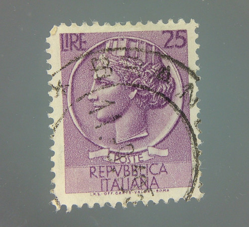 Francobollo italia lire - italia, 25