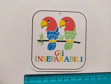 ADESIVO GLI INSEPARABILI PAPPAGALLO STICKER AUTOCOLLANT AUFKLEBER 80s ORIGINAL