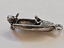 Sterling Silver ~ Motor Boat Charm ~ NOTE DETAIL ~ MOTOR ~ BOAT ~ VINTAGE!