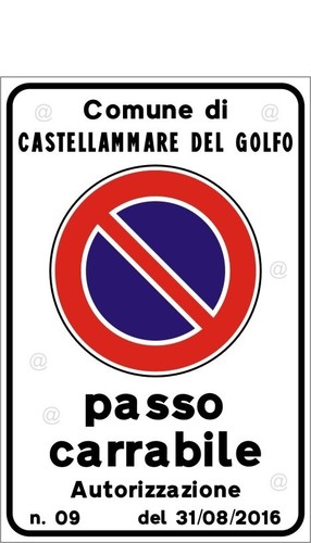 Cartello ferro passo carrabile - cartello,