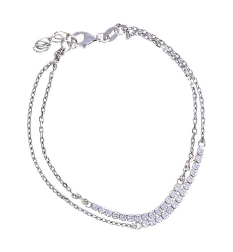 Bracciale catena coppa zirconi