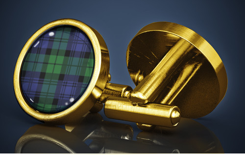 Orologio nero design tartan - orologio,