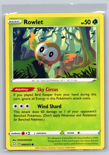 Carta pokemon tcg rowlet - pokemon,