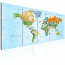 MAPPA DEL MONDO Quadro su Tela