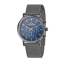 OROLOGIO CHRONOSTAR MULTIFUNZIONE POLARIS,DUAL TIME,QUADRANTE BLU CASSA 43mm