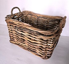 CESTO PORTA LEGNA XXL VIMINI GIUNCO KUBO  CM 75X50X43 H . CON MANICO CM 51