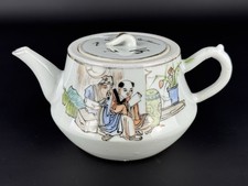 Antica Porcellana Cinese Teiera Con Figure Popolari Dipinta A Mano Cina XIX Sec.