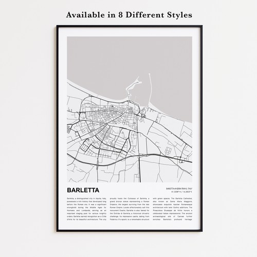 Stampa mappa barletta poster - mappa, barletta,