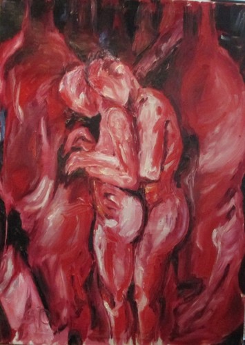 Quadro olio coppia donna - quadro,