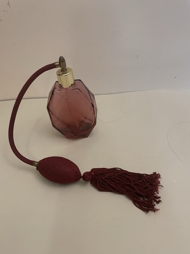 Burgundy glass perfume bottle - glass,