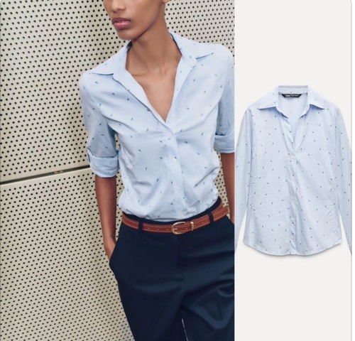 Zara printed poplin shirt size - zara,