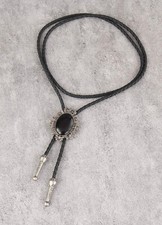 CRAVATTA COLLANA IN CORDA E METALLO STILE RETRO' UNISEX IDEA REGALO