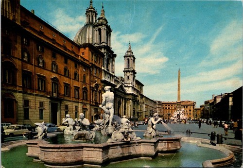 Cartolina epoca piazza - d'epoca,