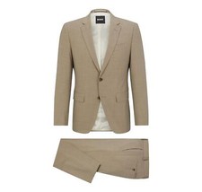 BOSS Abito Slim Fit Uomo in lana Vergine 50489347 Colore Beige