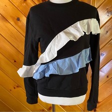 Felpa nera MSGM con volant blu