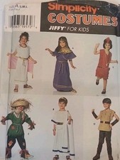 Pattern Kids Costumes Scarecrow Roman Togas Flapper Size S-L Simplicity 7386 UC