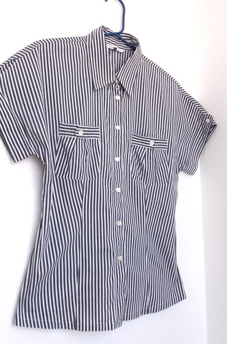Camicia marella grigia - camicia, righe