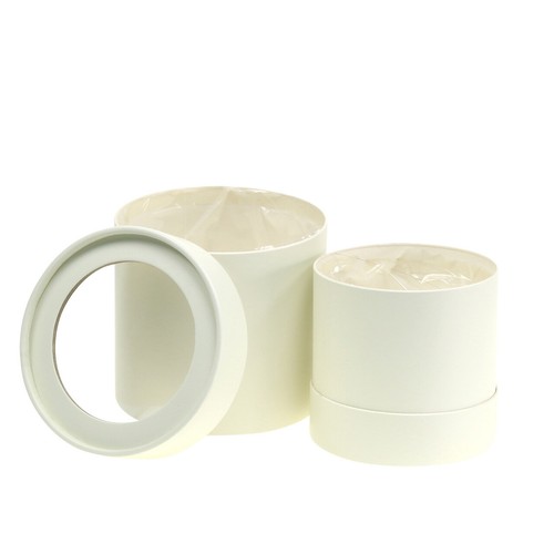 Runde blumenbox set creme - runde,