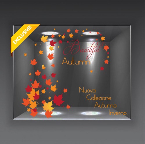 Adesivi vetrine foglie - vetrine,