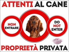 TARGA CARTELLO ATTENTI AL CANE