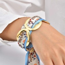 Bracciale sciarpa seta acciaio