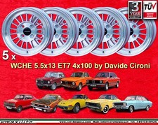 4 Cerchi Opel Kadett Manta Ascona GT BMW E21 2002 5.5x13 ET7 4x100 Wheels Felgen
