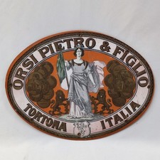 Cartello pubblicitario trebbiatrici Orsi Pietro e Figlio - Tortona primo 900