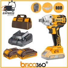 TRAPANO AVVITATORE IMPULSI A BATTERIA 20V MASSA BATTENTE INGCO 300nm 2x2Ah 