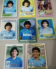 Lotto 8 figurine Diego Armando Maradona album calciatori Napoli adesive 