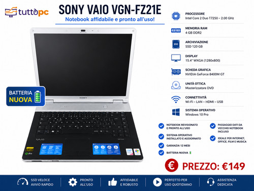 Sony vaio vgn fz21e - vaio, vgn-fz21e