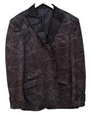 Blu Martini Giacca Smoking Sparkly Uomo Large Nero 100% Poliestere